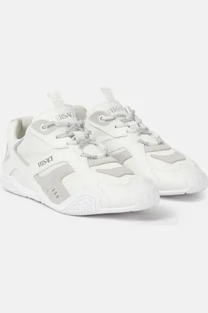 VERSACE Galaxia suede-trimmed leather sneakers