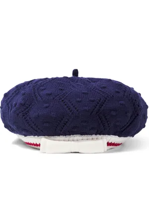 Self-Portrait Knitted cotton-blend beret