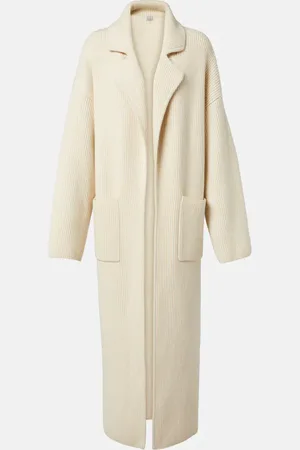Totême Ribbed-knit wool-blend coat