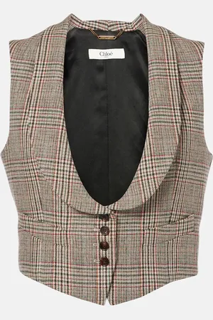 Chloé ChloÃ© Prince of Wales wool-blend waistcoat