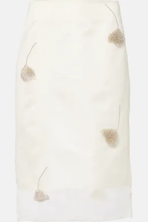Rohe RÃ³he Beaded silk organza pencil skirt