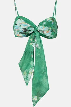 ZIMMERMANN Everley draped bow-detail ramie bralette