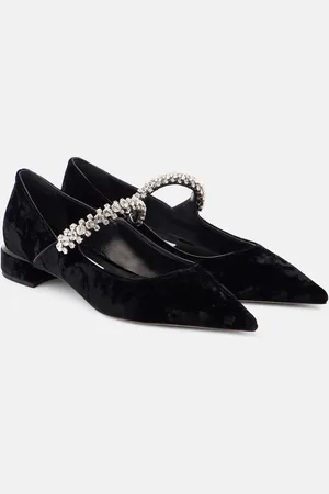 Jimmy Choo Bing embellished velvet ballet flats