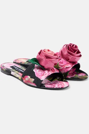 Dolce & Gabbana Floral-appliquÃ© brocade slides