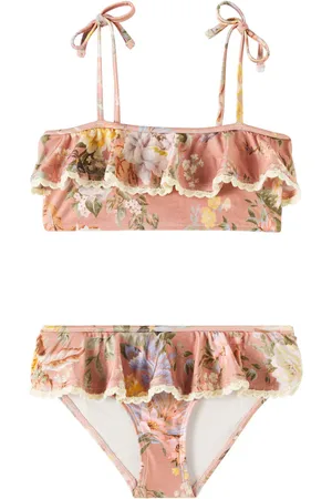 ZIMMERMANN Tallow lace-trimmed floral bikini