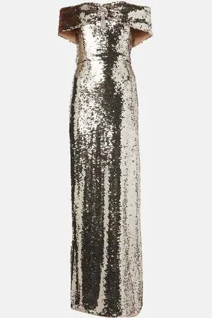 Self-Portrait Sequined cutout maxi dress