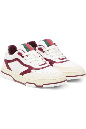 Gucci Re-Web suede-trimmed leather sneakers
