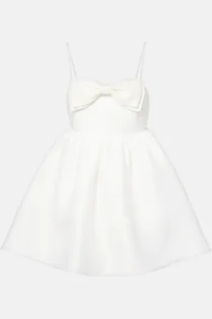 Self-Portrait Bow-detail beaded taffeta minidress