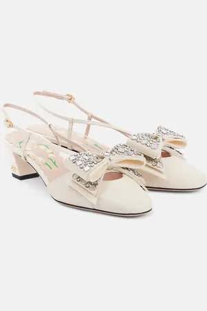 VALENTINO GARAVANI Bowow 45 embellished slingback pumps