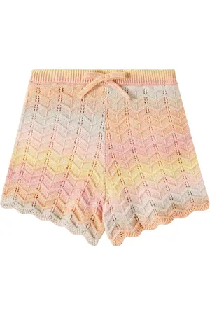 ZIMMERMANN Tallow chevron cotton-blend shorts