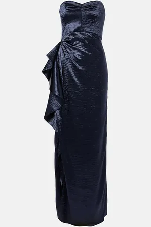 Safiyaa Eymen draped crushed satin gown