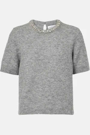 Velvet Layton embellished alpaca and wool-blend top