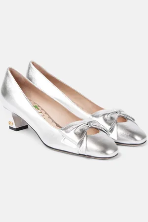 VALENTINO GARAVANI Bowow 45 metallic leather pumps