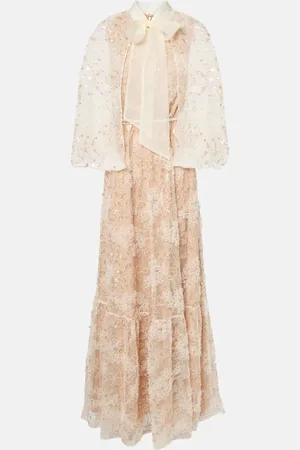 Self-Portrait Embroidered caped gown