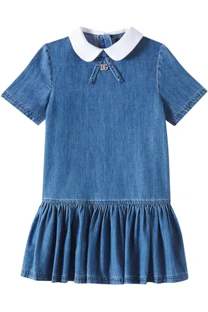 Dolce & Gabbana Gathered cotton chambray dress