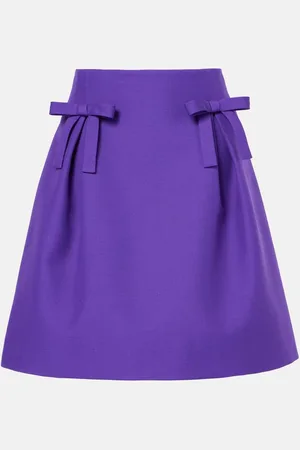 VALENTINO Crepe Couture bow-detail miniskirt