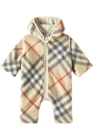 Burberry Baby Burberry Check fleece onesie