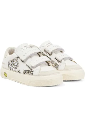 Golden Goose May School leather and glitter sneakers