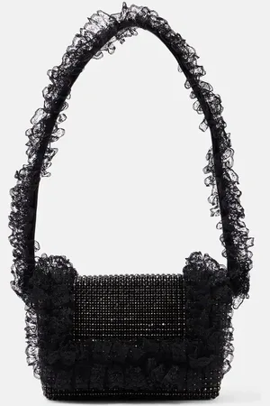 Self-Portrait Embellished lace shoulder bag