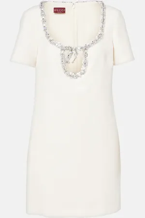 Gucci Embellished silk and wool crÃªpe minidress