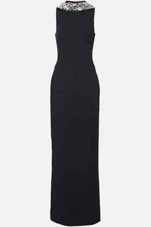 Safiyaa Holli embellished crÃªpe and satin gown