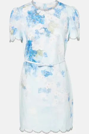 ZIMMERMANN Crush floral linen minidress