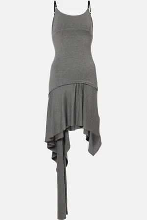 The Attico Asymmetric jersey minidress