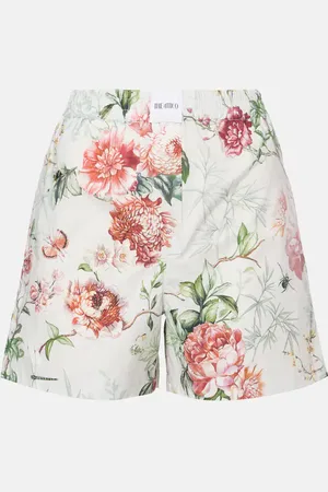 The Attico Floral cotton poplin shorts