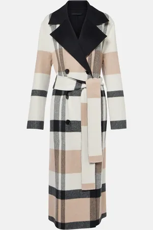 Joseph Merton checked reversible wool wrap coat