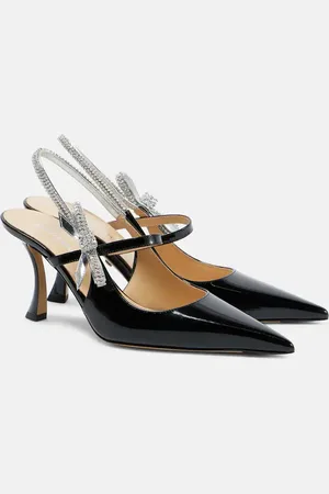 Mach & Mach Crystal Cube embellished leather pumps