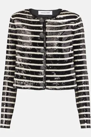 VERONICA BEARD Mickey sequined striped jacket