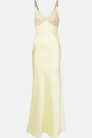 Self-Portrait X Christopher Kane lace-trimmed satin maxi dress