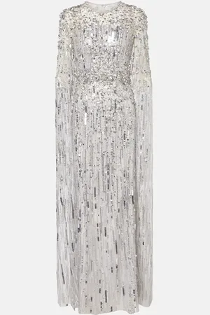 Jenny Packham Ruby caped sequined gown