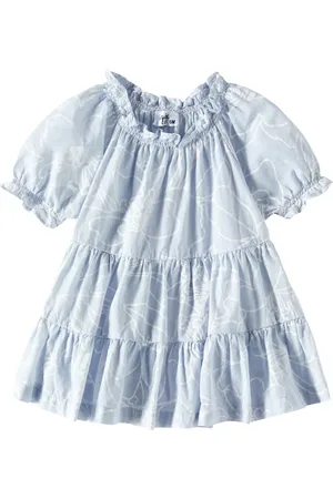 Il gufo Baby floral tiered cotton dress