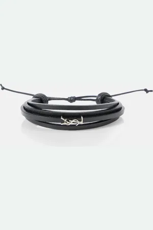 Saint Laurent Cassandre leather bracelet