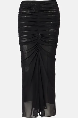 MUGLER Ruched maxi skirt