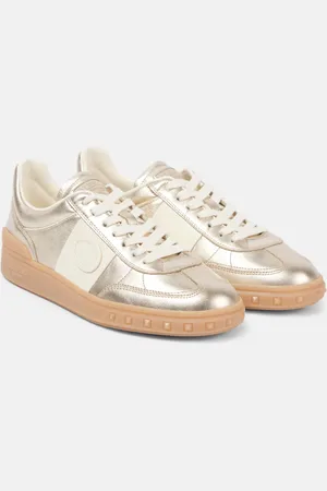 VALENTINO GARAVANI Upvillage metallic leather sneakers
