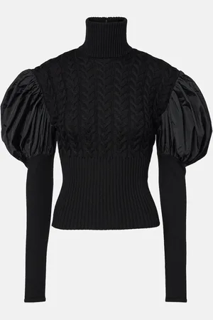 Max Mara Fune taffeta-trimmed wool-blend sweater