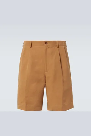 Rubinacci Pleated lyocell and linen shorts