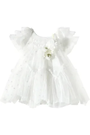 MONNALISA Baby Daisy embellished tulle dress