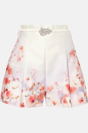 ZIMMERMANN Crush Flat Front silk and cotton shorts