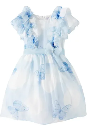 MONNALISA Printed polka-dot organza dress
