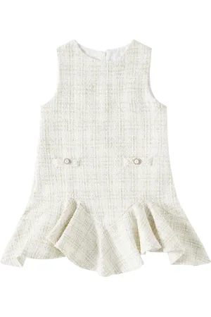 PATACHOU Checked ruffled tweed dress