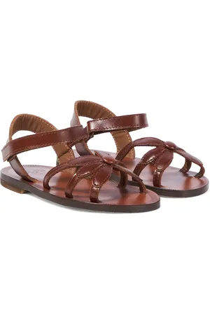 PèPè PÃ¨PÃ¨ Floral-appliquÃ© leather sandals