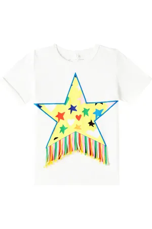 Stella McCartney Fringe-trimmed cotton jersey T-shirt