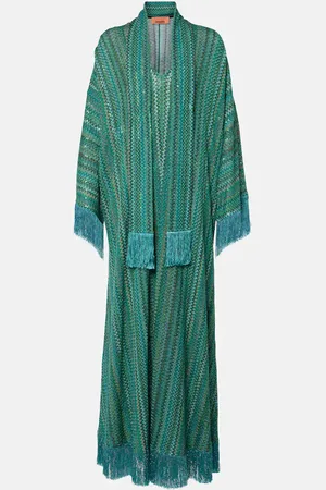 Missoni Zigzag sequined fringed lamÃ© kaftan