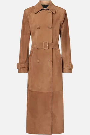 Nour Hammour Tate suede trench coat