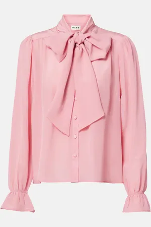RIXO London Wilhelmina tie-neck silk blouse