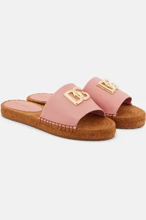 Dolce & Gabbana DG leather espadrille slides