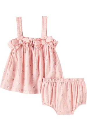 Tartine Et Chocolat Baby striped cotton top and bloomers set